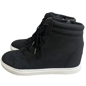 Fuego Black High Top  dance Sneakers Side Zip Dual Pivot wedge  mens 8.5/W 9.5